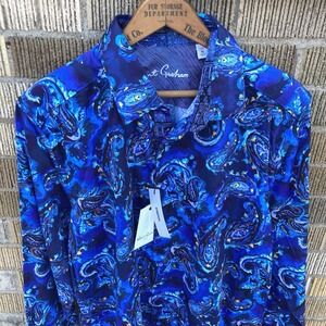 Robert Graham‎ NWT Tangier Casual Button Down Shirt Sz Medium Blue Paisley